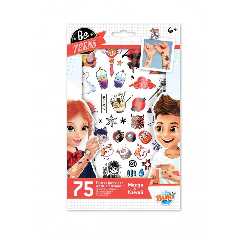 Tatouages manga et kawaii lavables, 75 motifs dès 6 ans