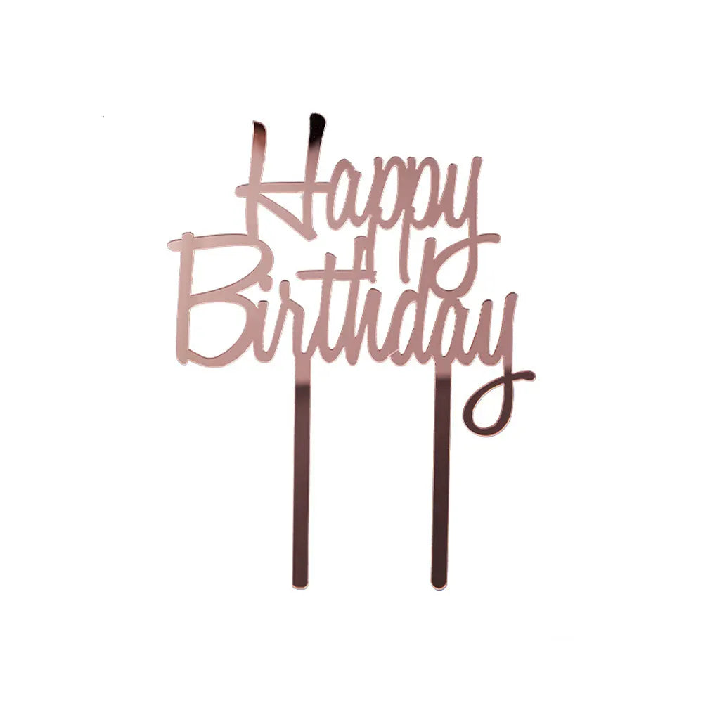 Cake topper anniversaire bronze à inscription anglaise