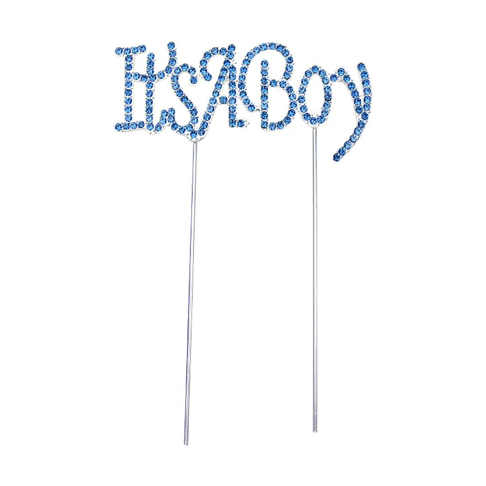 Pique à gâteau « It’s a Boy » bleue à strass
