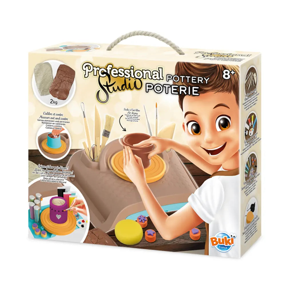 Tour de potier enfant avec argile et plateau de séchage 8+