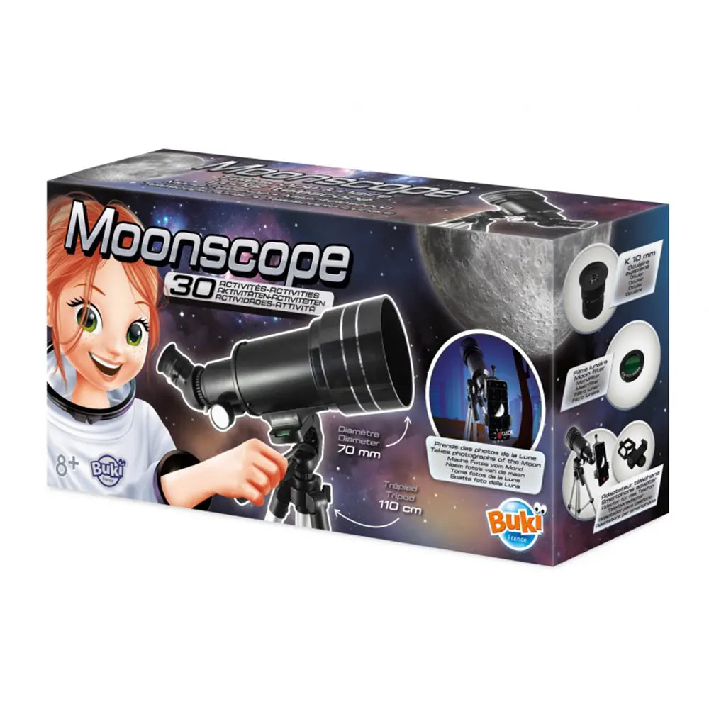 Télescope pour la Lune 70 mm avec filtre et adaptateur smartphone, dès 8 ans