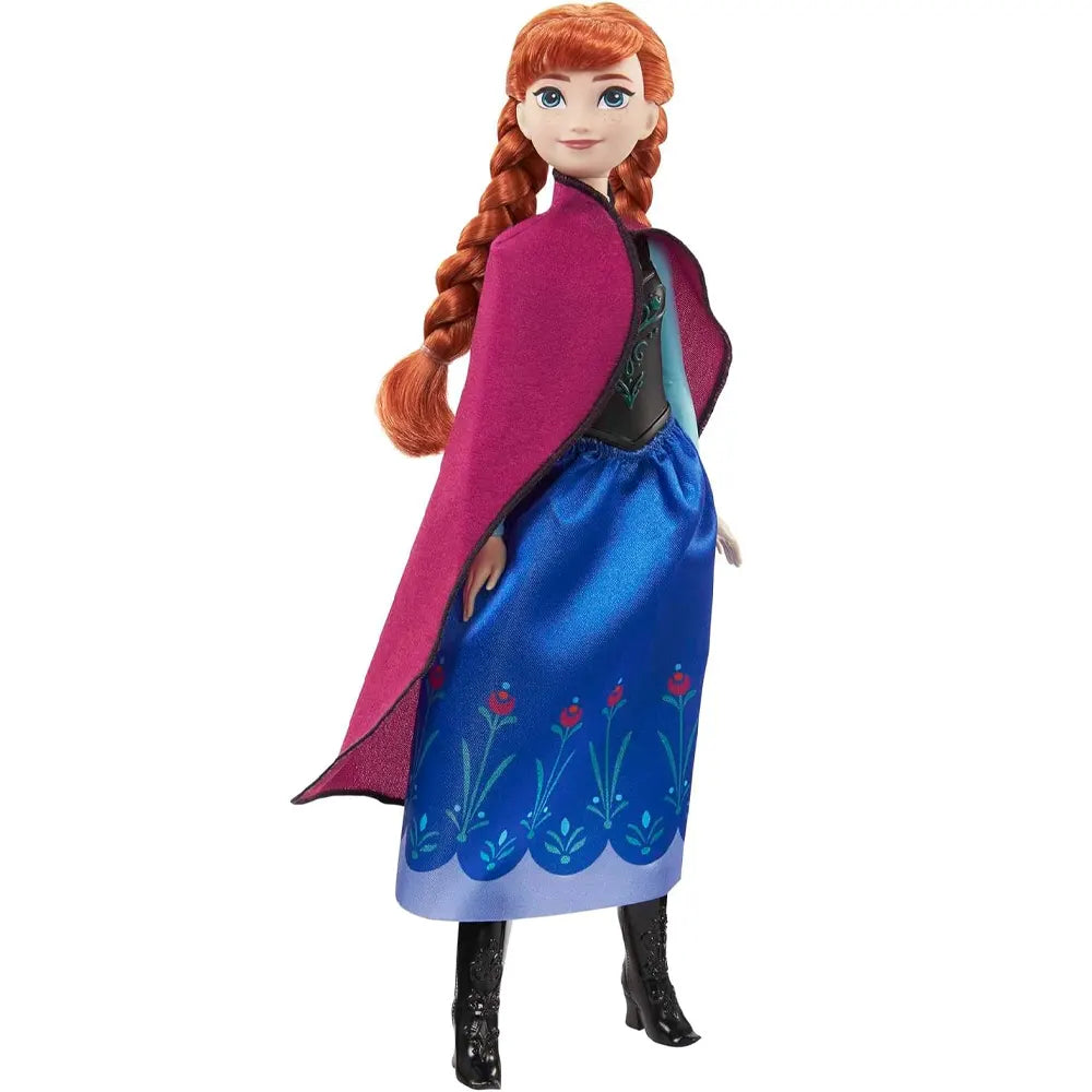 Anna, poupée articulée à cape violette et jupe bleue 29 cm