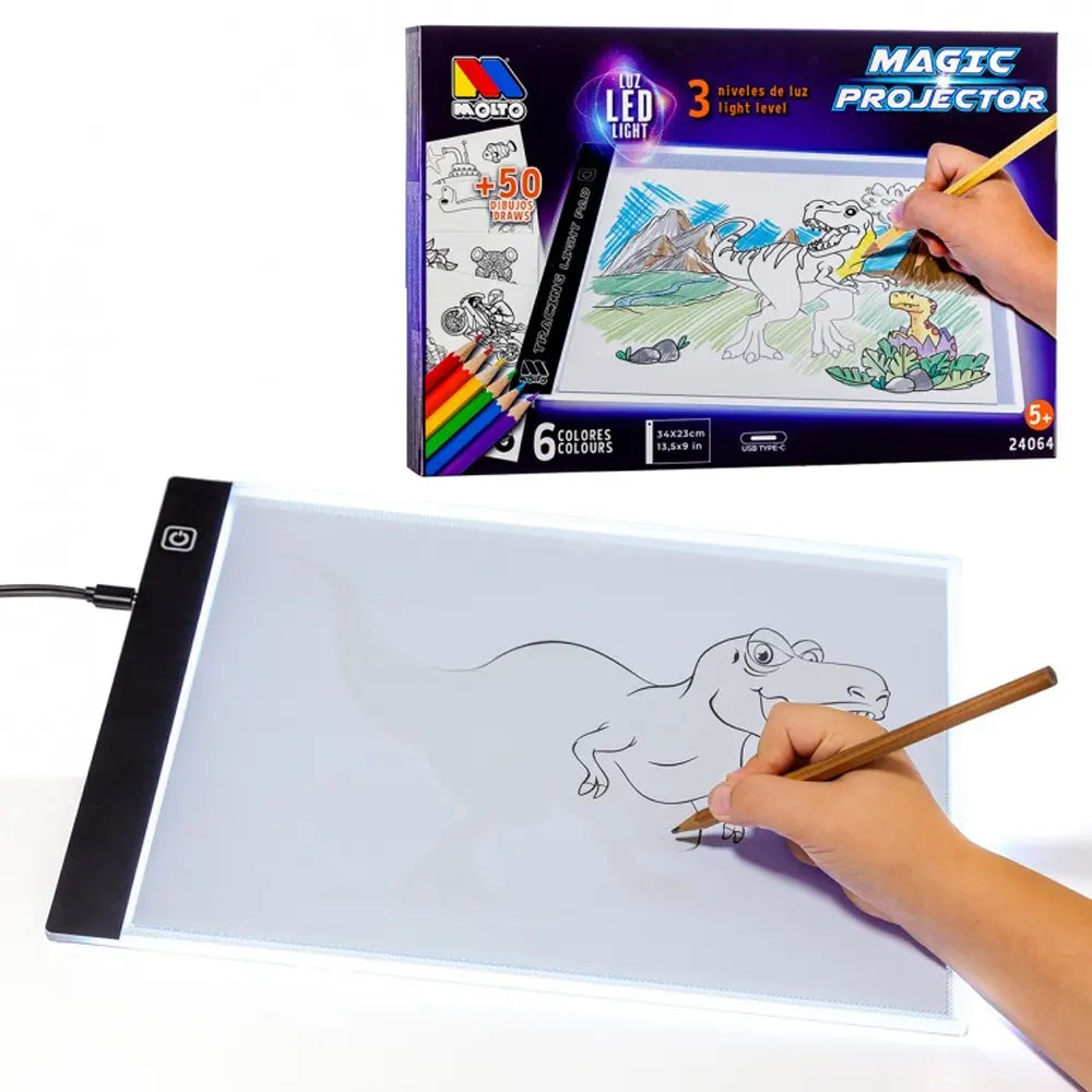 Tablette Lumineuse de Traçage avec Crayons Molto