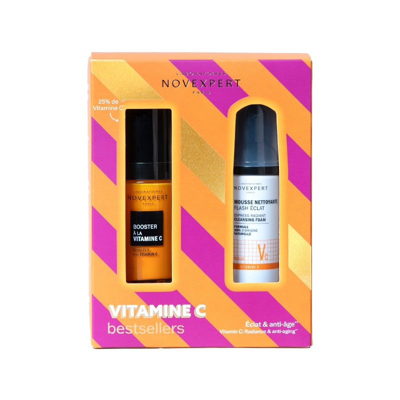Coffret visage vitamine C avec sérum booster et mousse nettoyante