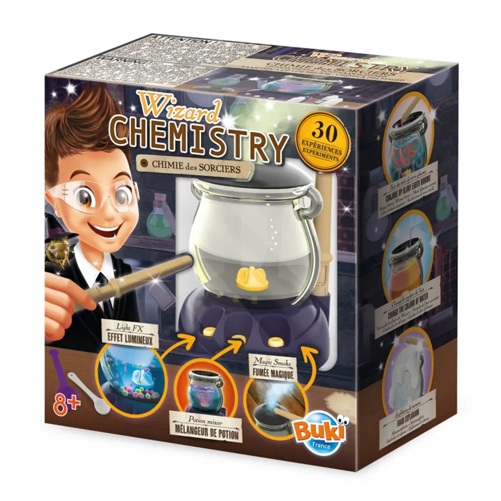 Coffret de chimie magique avec chaudron et 30 expériences 8+