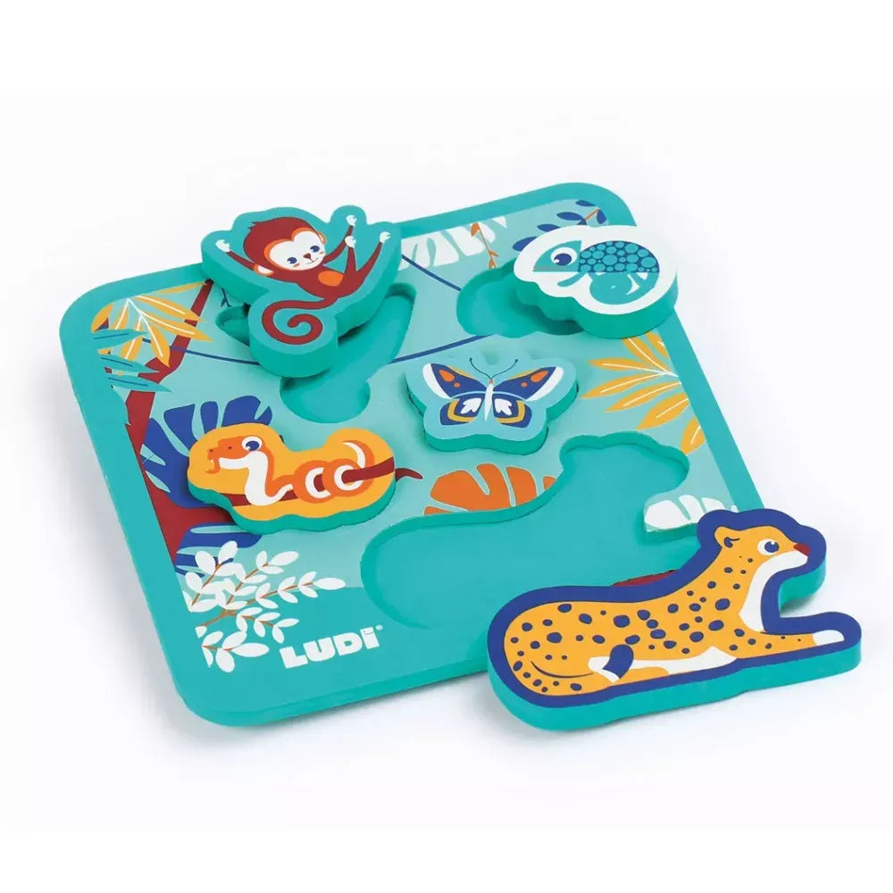 Puzzle d'Encastrement Animaux de la Jungle en Mousse