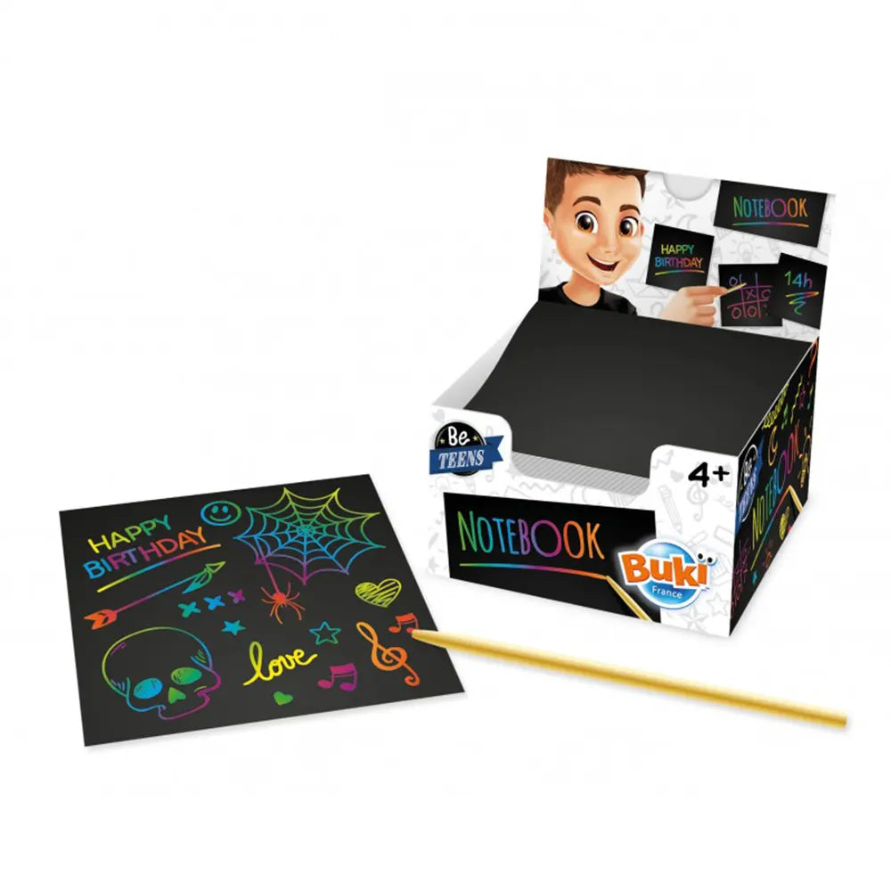Bloc-notes à gratter créatif, 150 feuilles avec stylo en bois