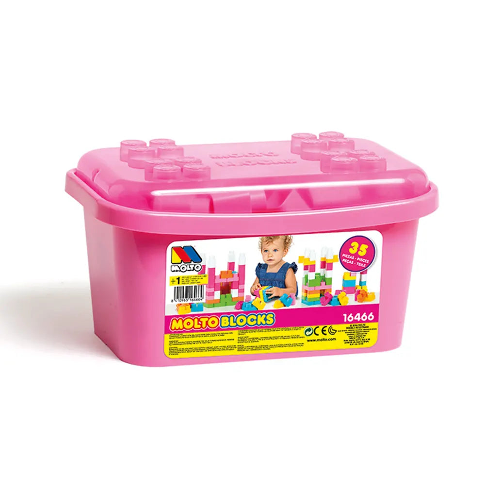 Blocs de Construction Molto Rose 35 Pièces 12M+