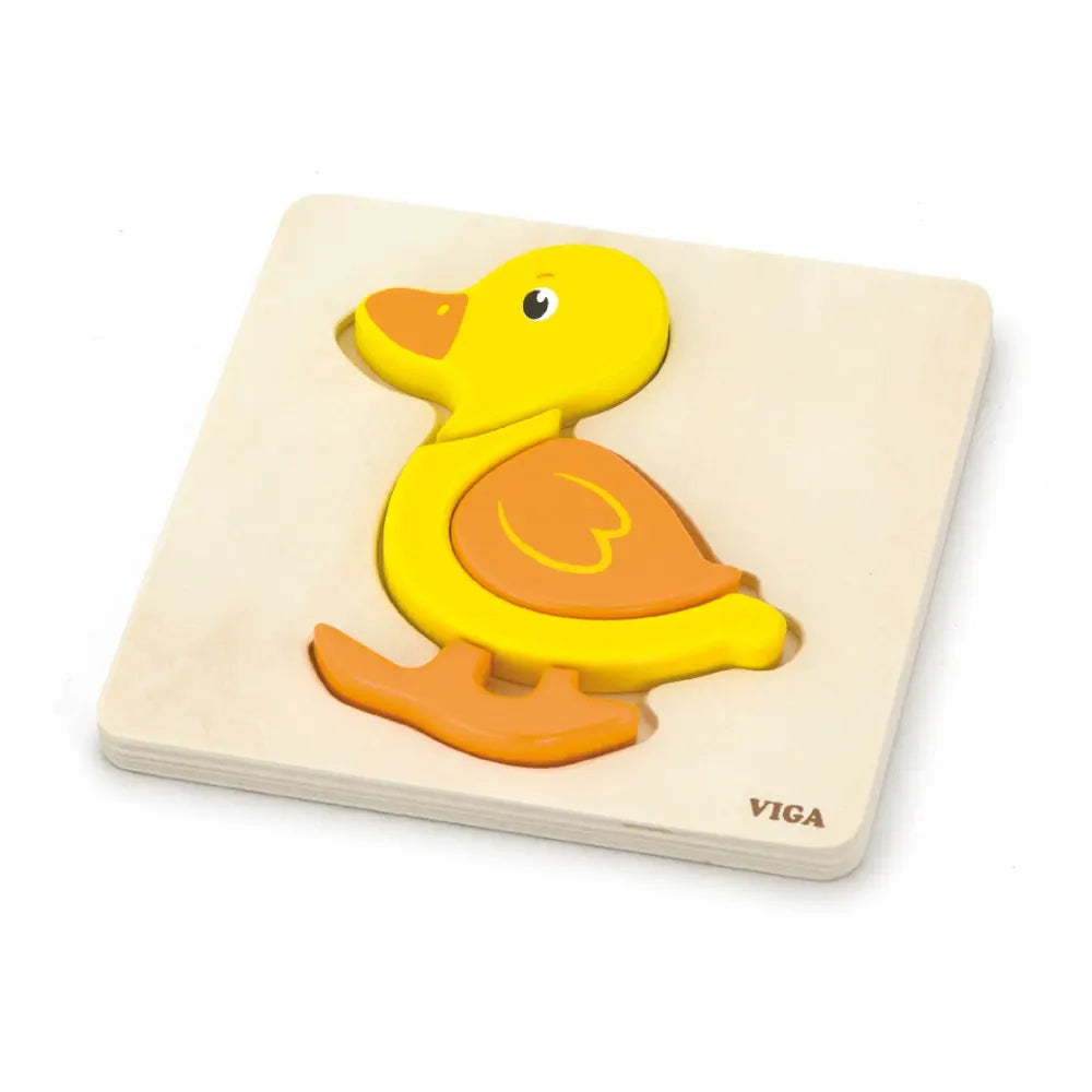 Puzzle Relief Canard Bois 4 Pièces Viga Toys 18M+