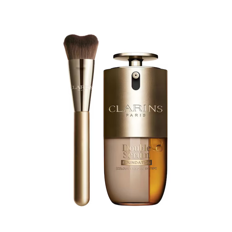 Ensemble teint Clarins : fond de teint sérum et pinceau