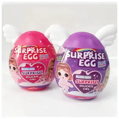 Œuf surprise 30 cm avec poupée, accessoires et petit compagnon