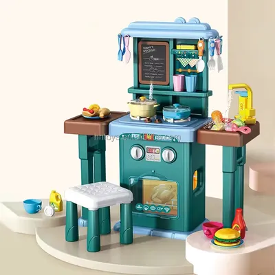 Cuisine de jeu interactive avec robinet et chaise, dès 3 ans