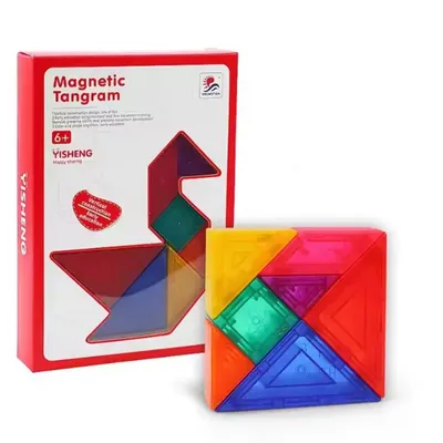 Tangram magnétique multicolore : 9 pièces et cartes dès 6 ans