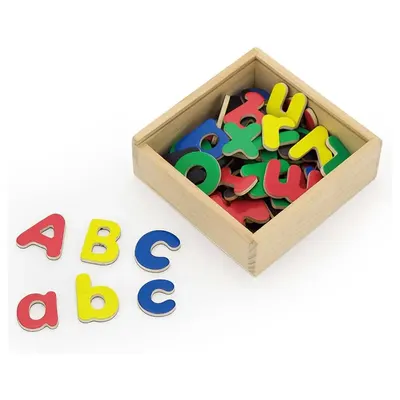 Coffret 52 Lettres Magnétiques Bois Majuscules et Minuscules Viga Toys 3 Ans+