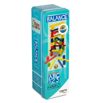 Tour d'Équilibre Bois Coloré 48 Pièces 6 Ans+