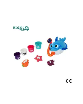 Coffret de bain marin : verseur requin, gobelets et aspergeurs 12 mois+