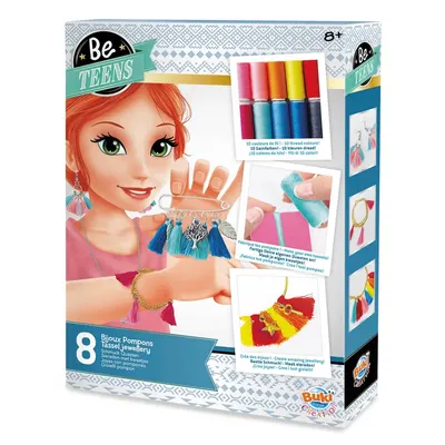 Atelier créatif de bijoux à pompons multicolores 8+