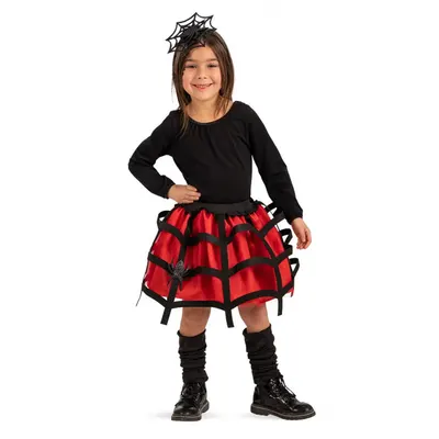 Jupe rouge toile d’araignée et bandeau pour enfant