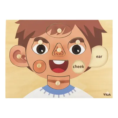 Puzzle Anatomie Visage en Bois avec Boutons 18M+