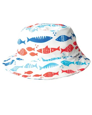 Bob bébé blanc à poissons rouges et bleus, 0-6 mois