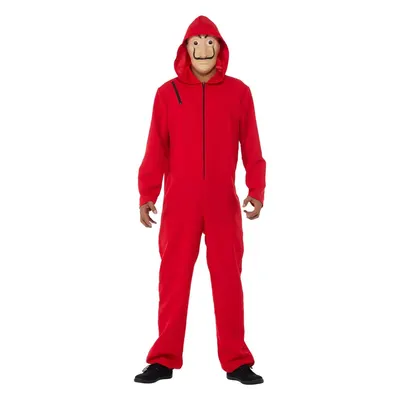 Ensemble de braqueur avec combinaison à capuche et masque de Dalí
