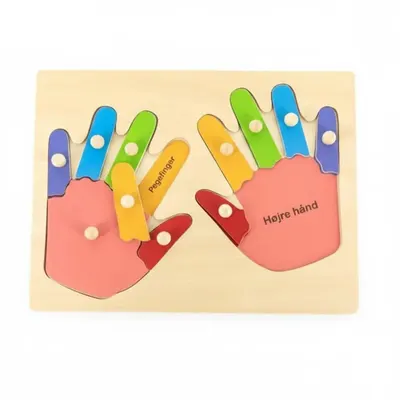 Puzzle Éducatif Mains et Doigts en Bois 12 Pièces 3 ans+