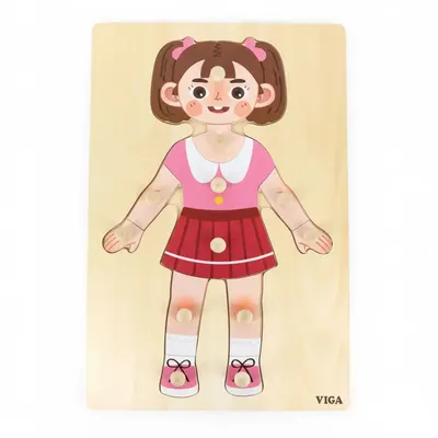 Puzzle Anatomie Enfant Bois 12 Pièces Viga Toys 3 Ans+