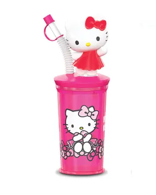 Gobelet Hello Kitty à paille et figurine sur le couvercle