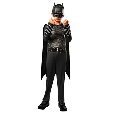 Gants Batman noirs à reliefs argentés