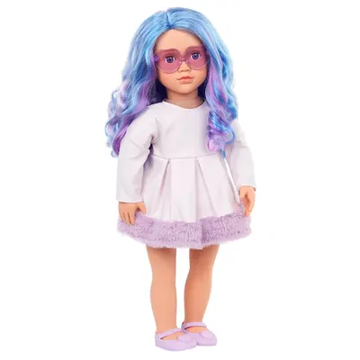 Veronika, poupée aux cheveux bleu et violet 46 cm