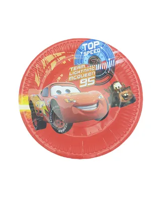 Lot de 10 assiettes rouges Cars pour anniversaire