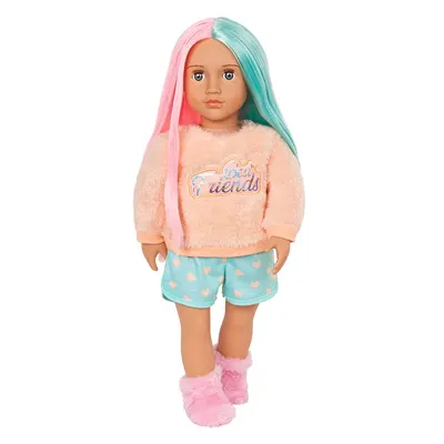 Lumi, poupée en pyjama aux cheveux bicolores 46 cm