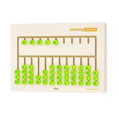 Panneau Mural Alphabet Bois avec Lettres Glissantes Viga Toys 3 Ans+