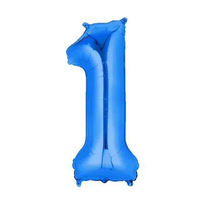 Le 1 bleu grand format, ballon en film d’aluminium de 86 cm
