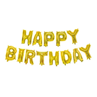 Kit de lettres Happy Birthday en aluminium doré, 40 cm