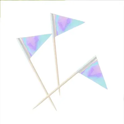 Fanions irisés pour desserts, lot de 12