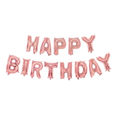 Kit de lettres « Happy Birthday » rose gold en aluminium – 40 cm