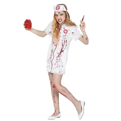 Déguisement d’infirmière zombie avec robe et chapeau