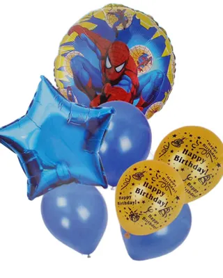 Fête de super-héros : pack de 9 ballons Spider-Man