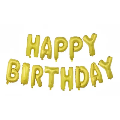 Guirlande de lettres dorées HAPPY BIRTHDAY, kit 40 cm