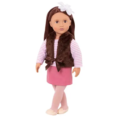 Sienna, poupée brune de 46 cm au gilet noué