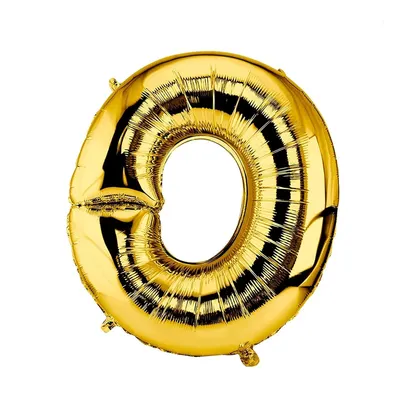 Ballon lettre O doré à finition métallique, 40 cm