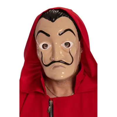 Masque en PVC aux sourcils arqués et moustache relevée