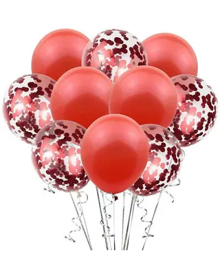 Éclat rouge et confettis : 10 ballons de fête