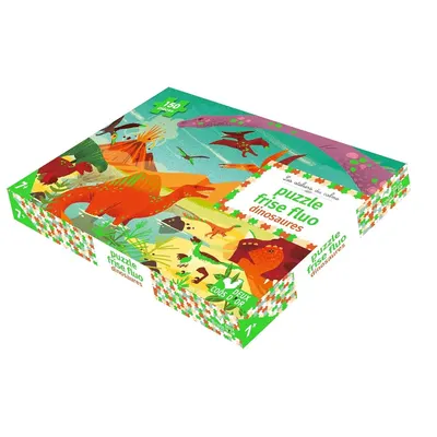 Frise des dinosaures à assembler, puzzle fluorescent 150 pièces