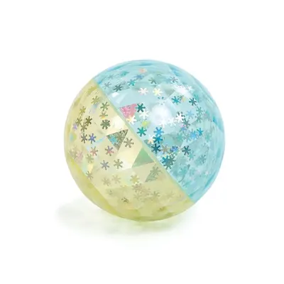 Balle Sensorielle Pailletée Bleu & Jaune 10cm dès 3 Mois