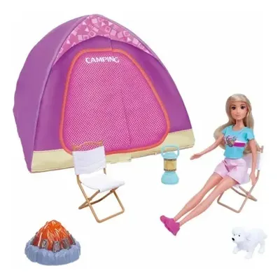 Set Poupée Camping Anli 29cm avec Tente et Accessoires 3 ans+