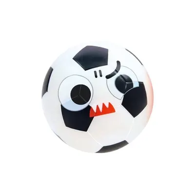 Balle de foot rebondissante en mousse au visage malicieux