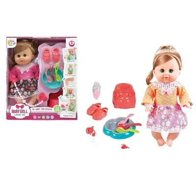 Poupée interactive 29 cm avec chaise haute et accessoires, 3 ans+
