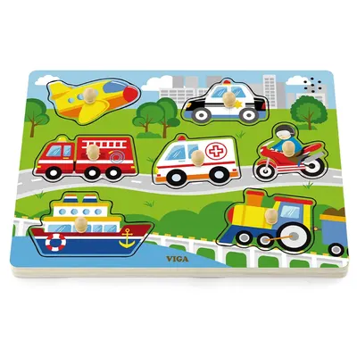 Puzzle Sonore en Bois : Les Transports et leurs Sons